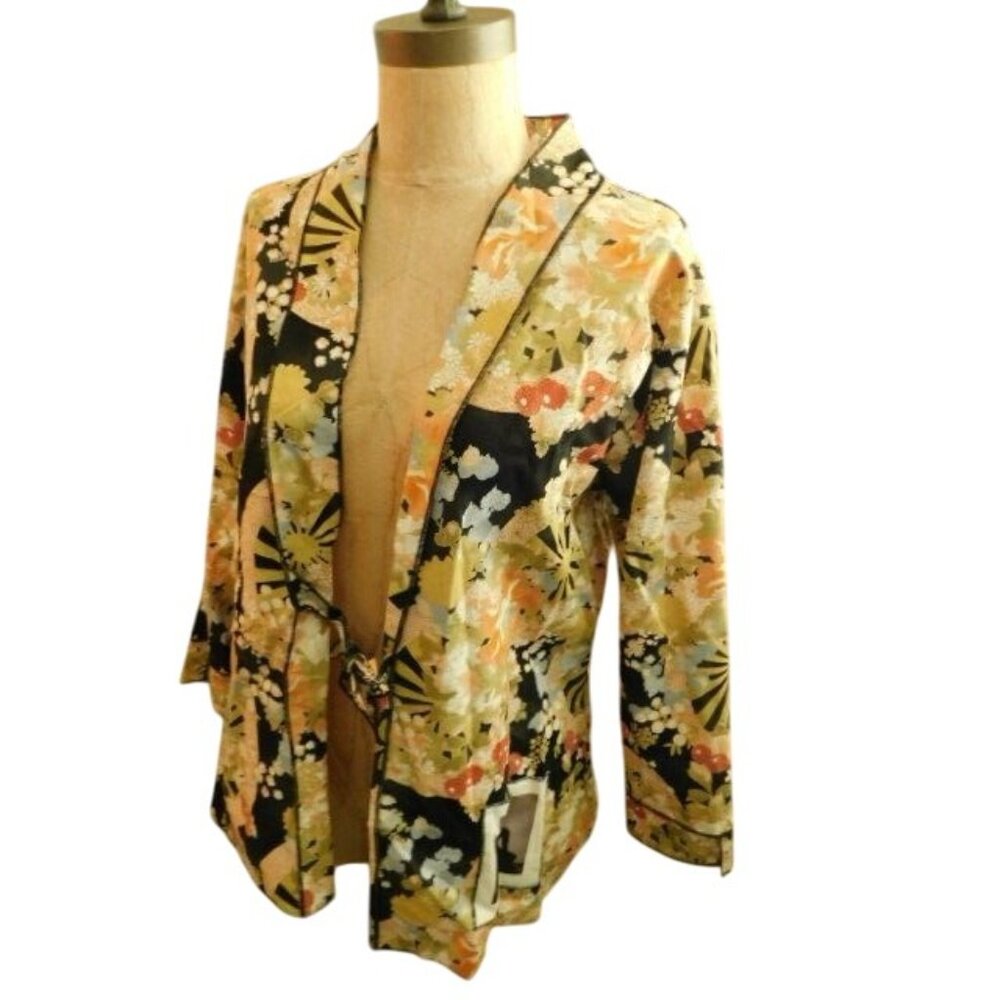 Dinah Lee Size L Large Asian Inspired Tie Front Top Unique Artsy NWT $118 - Picture 2 of 3